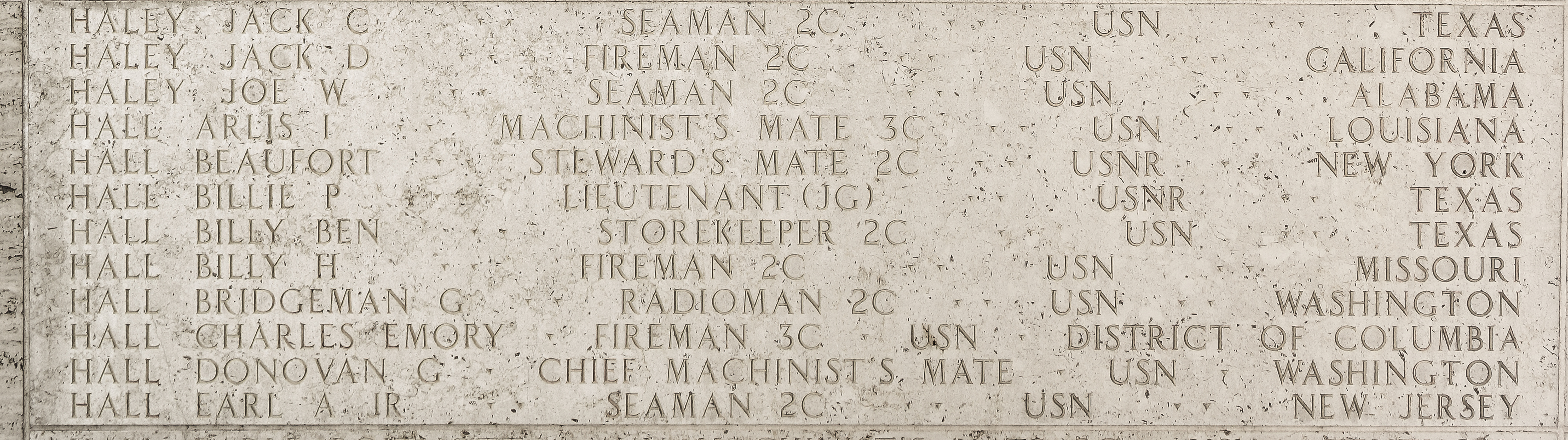 Bridgeman G. Hall, Radioman Second Class